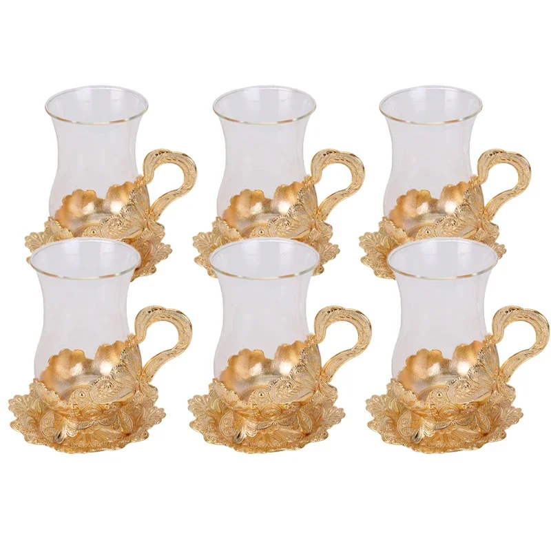 Glass coffee cup and saucer set afternoon tea cup kitchenware glass water cup home living room decoration free coffee spoon