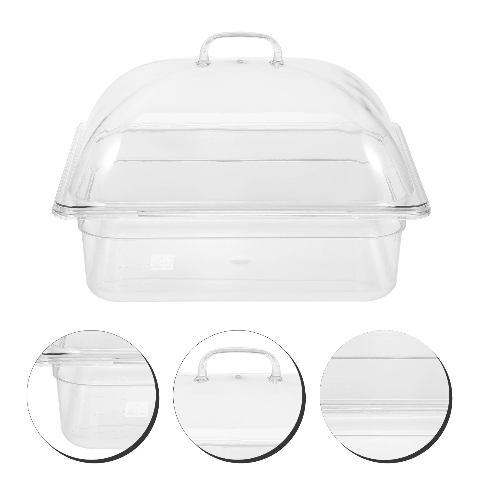 

1Set Transparent Buffet Tray with Lid Fruit Food Serving Plate Multi-Purpose Food Storage Tray Kitchen Bbq Dessert