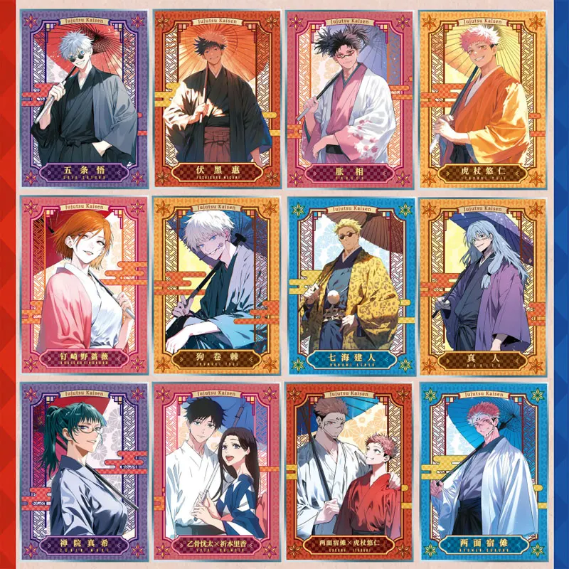 Newest Wholesale Jujutsu Kaisen JJK Colored Paper Global Trading Collection Card Japanese Anime Gojo Nanami ACG TCG Hobbies Gift