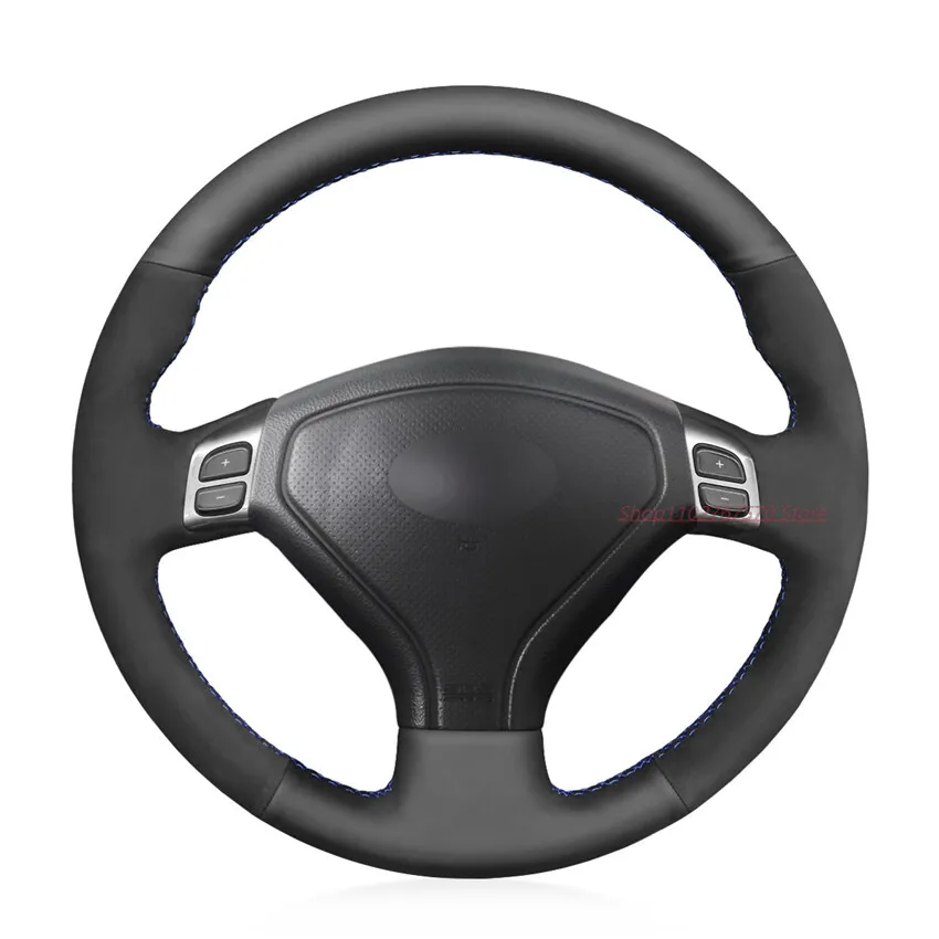 DIY Hand-Sewn Anti slip PU Leather Suede Steering Wheel Cover Wrap for Subaru Forester Legacy Outback Liberty Car Accessories