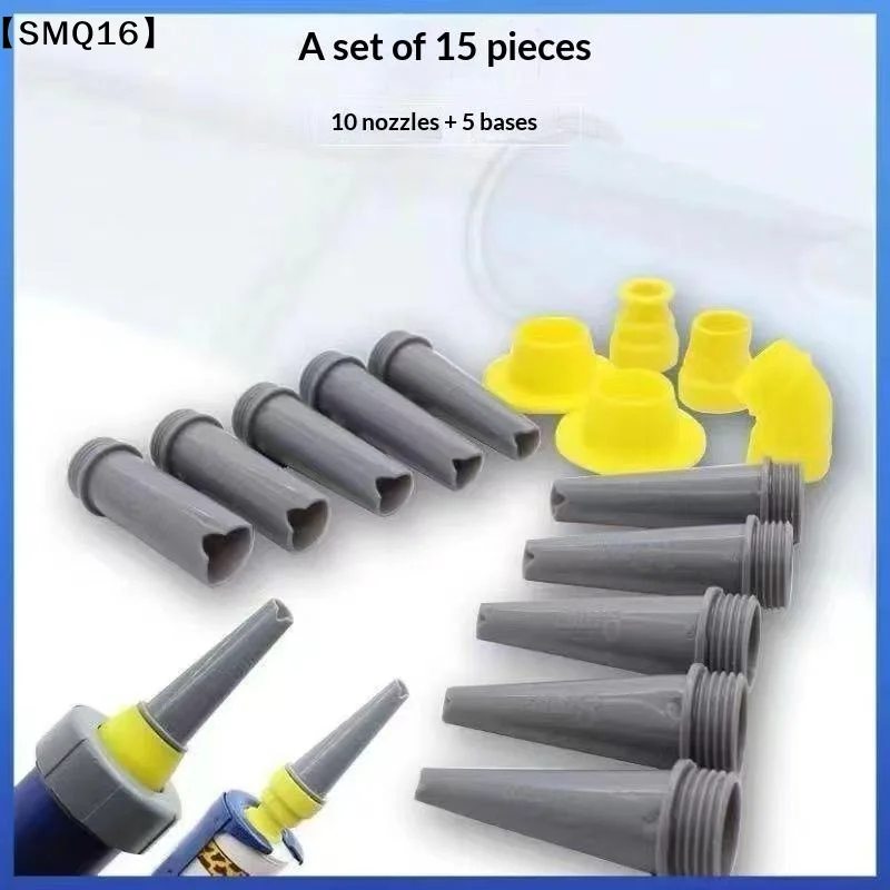 15/16Pcs Plastics Caulking Finisher Reusable With Connection Bases Caulking Nozzle Sealant Finishing Tool Kitchen Bathroom【SMQ】