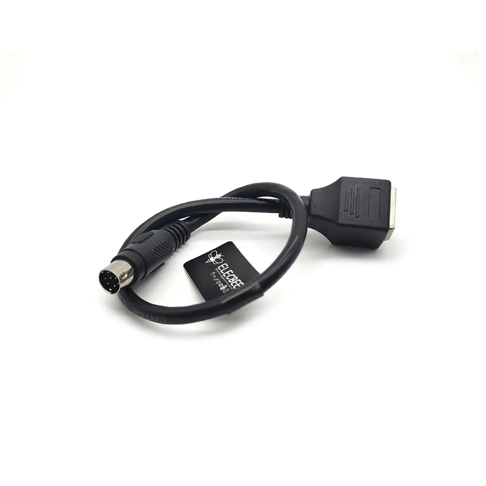 RJ45 Female to 8-Pin Mini Din Male Cable 30cm Unshielded Adapter for Test Equipment Industrial Ethernet Telecom