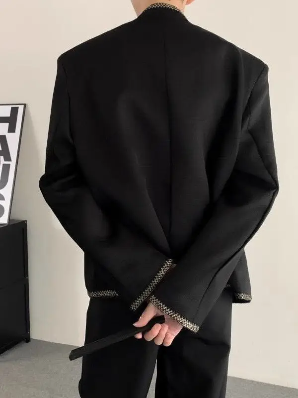 Neue Chinesische Sle Große Größe männer Bla Anzug Jaet Casual Chic Frühling Herbst Oberbekleidung Jugend Faion Anti-Falten proc