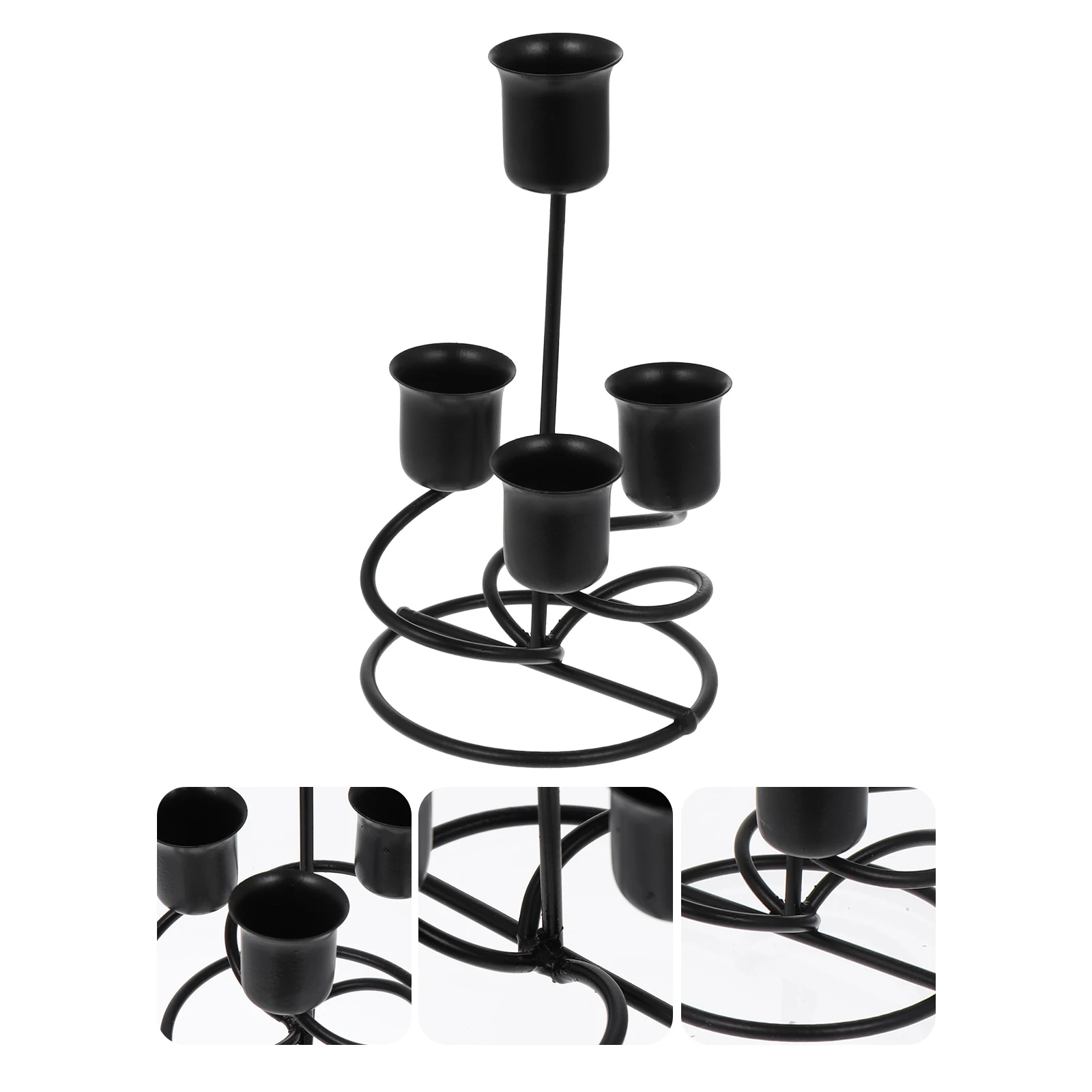 

Vintage Iron Candlestick Retro Holder European Decorative Stand for Wedding Birthday Parties