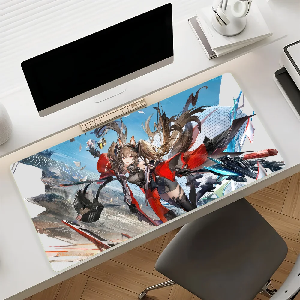 Arknights Endfield Gilberta Large Gaming Mouse Pad Non‑Slip Rubber Base XXL Deskmat for Laptop PC Gamer Home Office Decor