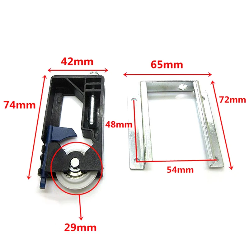 Sliding Wardrobe Door Part Top/bottom Down Wheels/Runner/Guides Kit Side-mounted Hanging Sliding Pulley Open Wheel For Cabinet