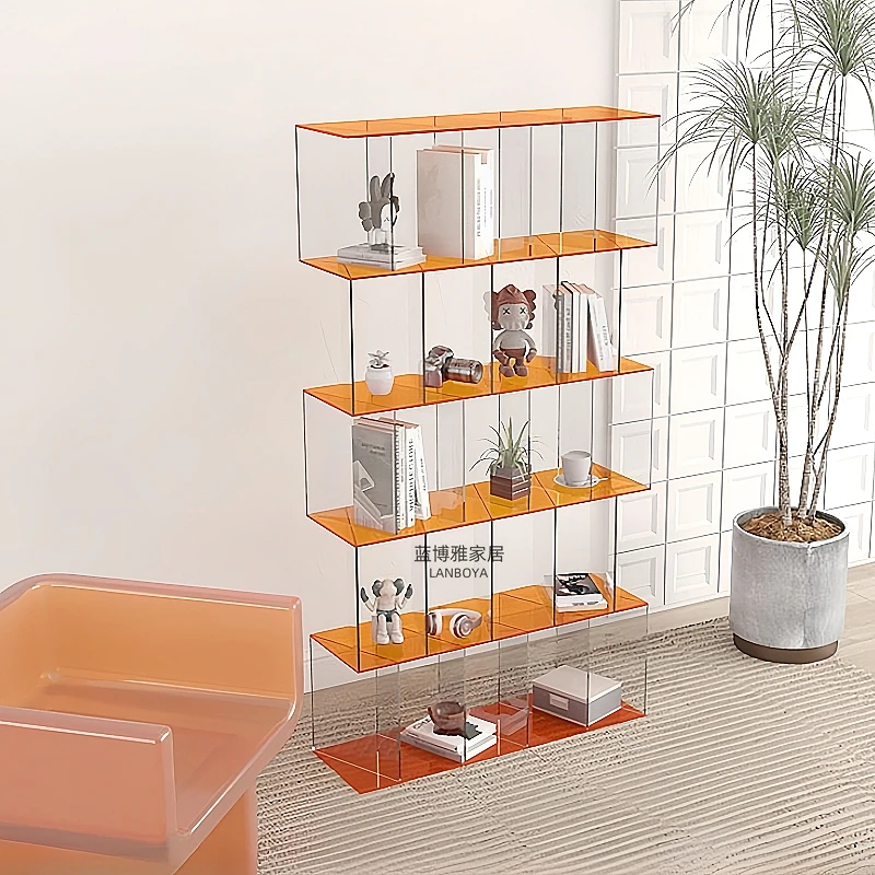 Simple modern storage decorative cabinet designer partition shelf floor-to-ceiling living room creative acrylic magazine bookshe