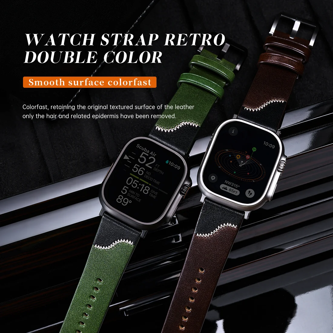 MAIKES ساعة أبل جلدية مصنوعة يدويًا الترا 3 49 ملم حزام مع محول 1:1 الأصلي لسلسلة ساعات أبل 11 46 ملم 42 ملم 45 ملم 41 ملم