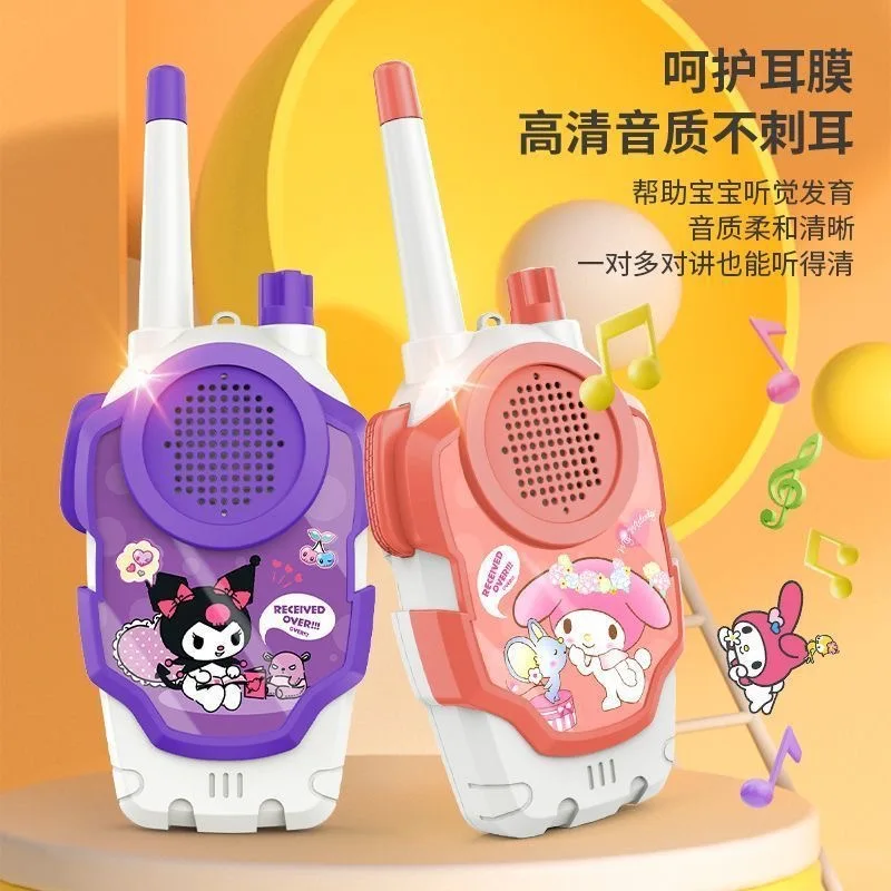 Walkie Talkie Hello Kitty Kartun Portabel Radio Dua Arah Mini Walkie Talkie Transceiver Genggam Interaktif Hadiah Natal Mainan