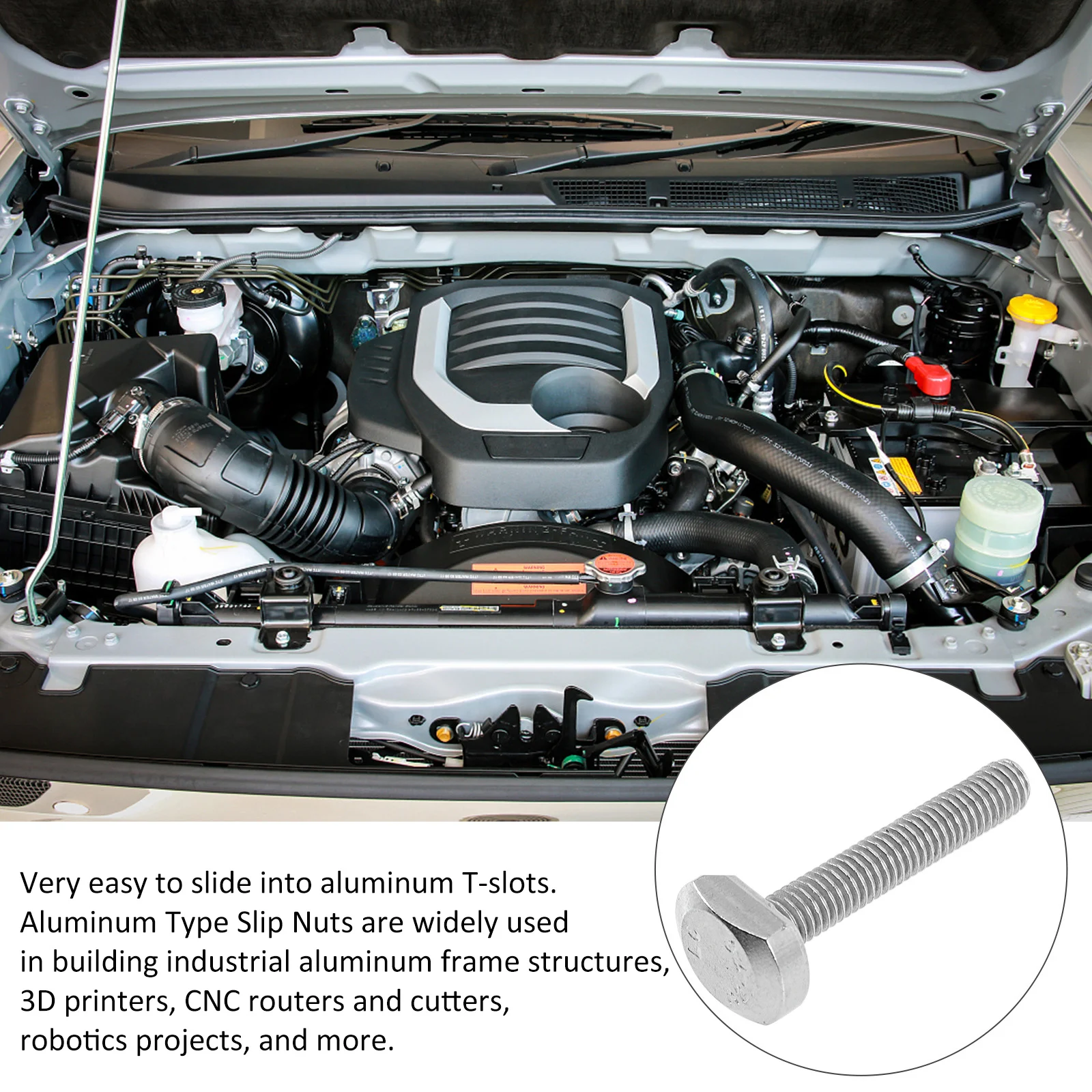 

6Pcs Stainless Steel T Slot Bolt M6x35 Hammer Head Sliding Screw Woodworking T Track Accessories Drop-in Rust Resistant