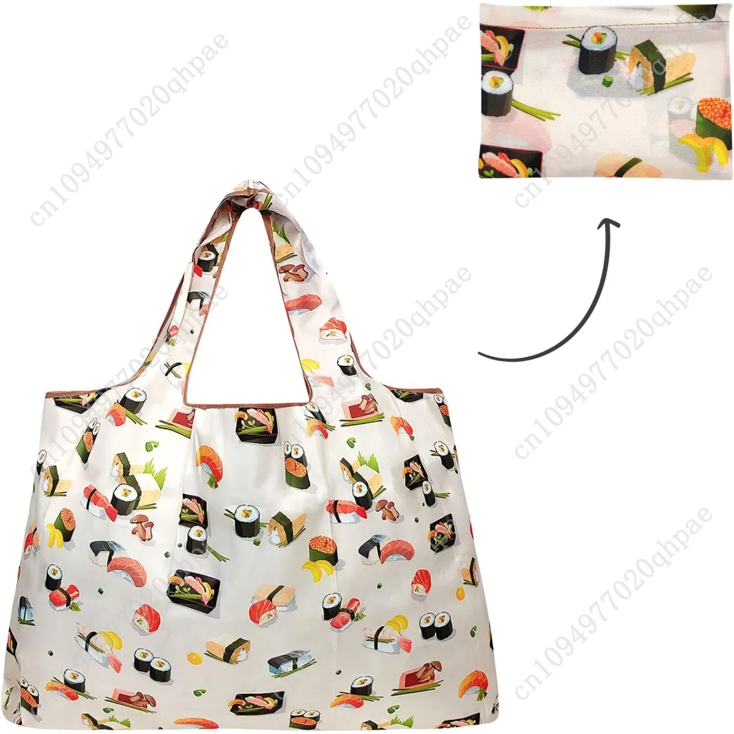 حقيبة بقالة تسوق قابلة لإعادة الاستخدام من النايلون قابلة للطي #3