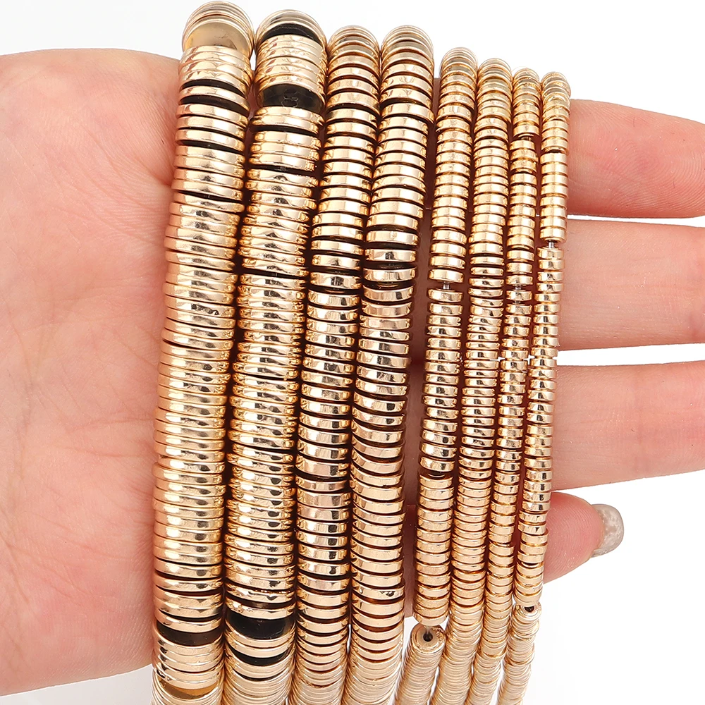 240-300 Stück/Set 3 4 6 8 10mm Flache Runde Hämatit Naturstein Zwischenperlen Scheibenperlen Lose Perlen DIY Armband Schmuckherstellung Zubehör – Detail 3