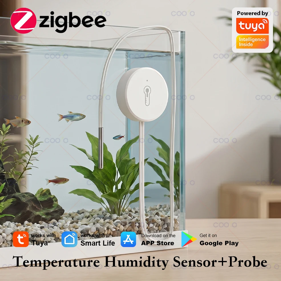 Zigbee NTC Temperature Humidity Sensor Stainless Steel Probe