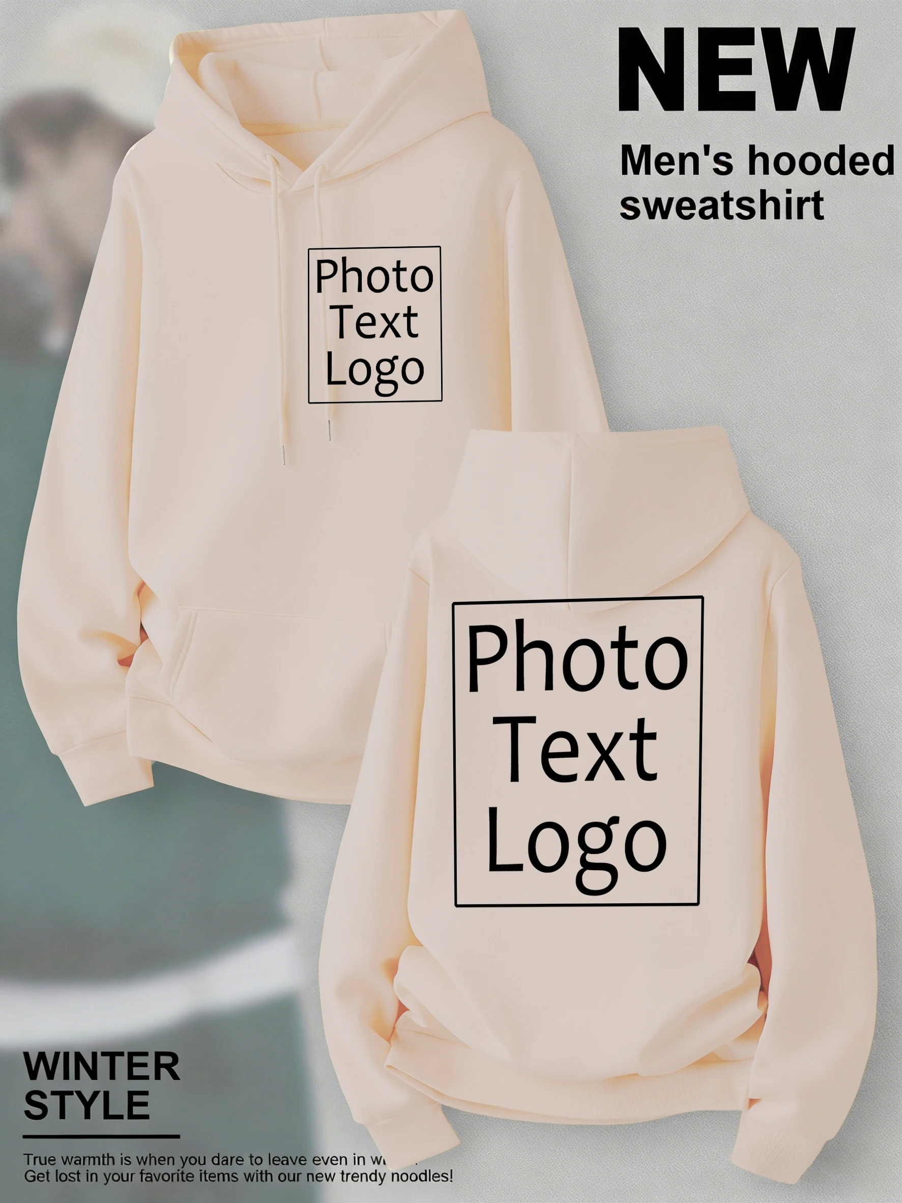 Personalisierter, individuell gestalteter Herbst-Freizeit-Sport-Hoodie für Herren, Fleece-Team-Basic-Sweatshirts, Streetwear, Büro-Arbeitskleidung, kreative Kleidung – Detail 22