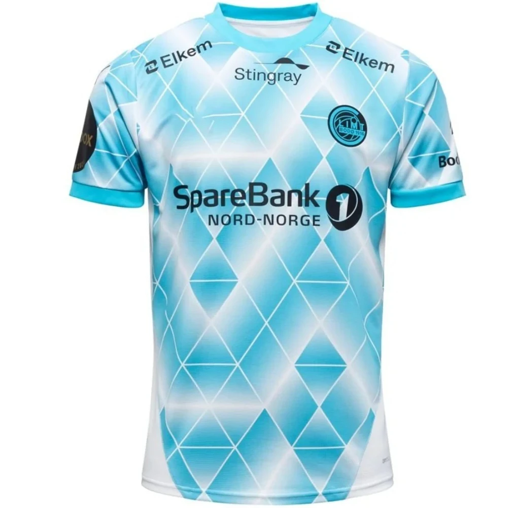 25-26 Bod/Glimt Home and Away قمصان كرة القدم تي شيرت ثلاثية الأبعاد مطبوعة قصيرة الأكمام تي شيرت رياضي نفس الكبار والأطفال