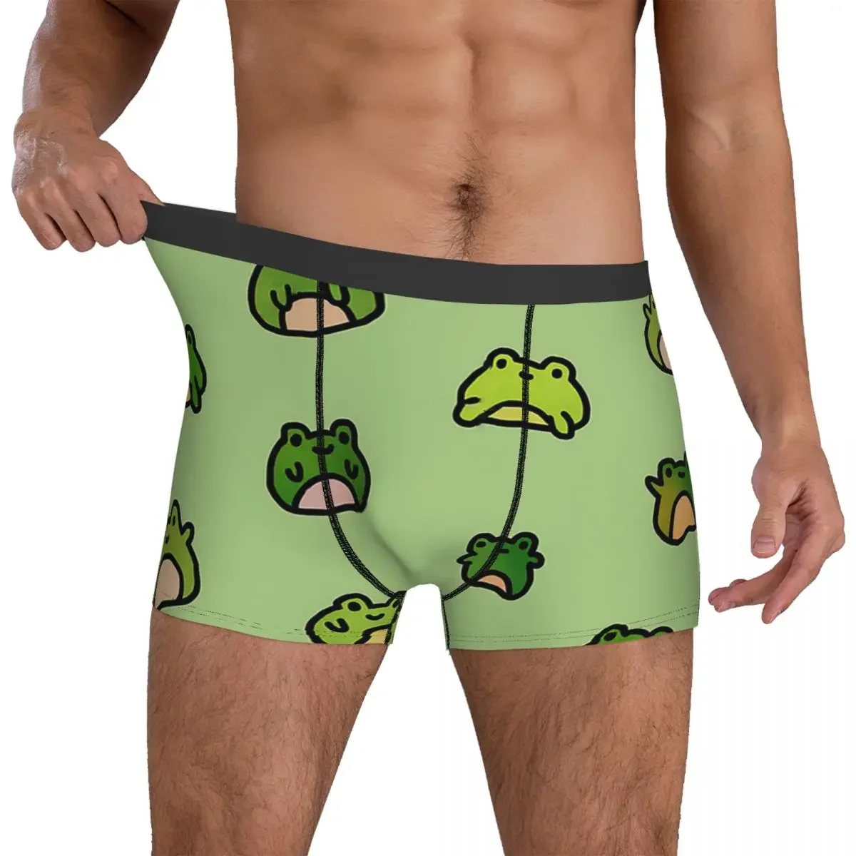 Boxer respirável para homens, cuecas, shorts, sapos, doodle, calcinha, roupa íntima, presentes de namorado