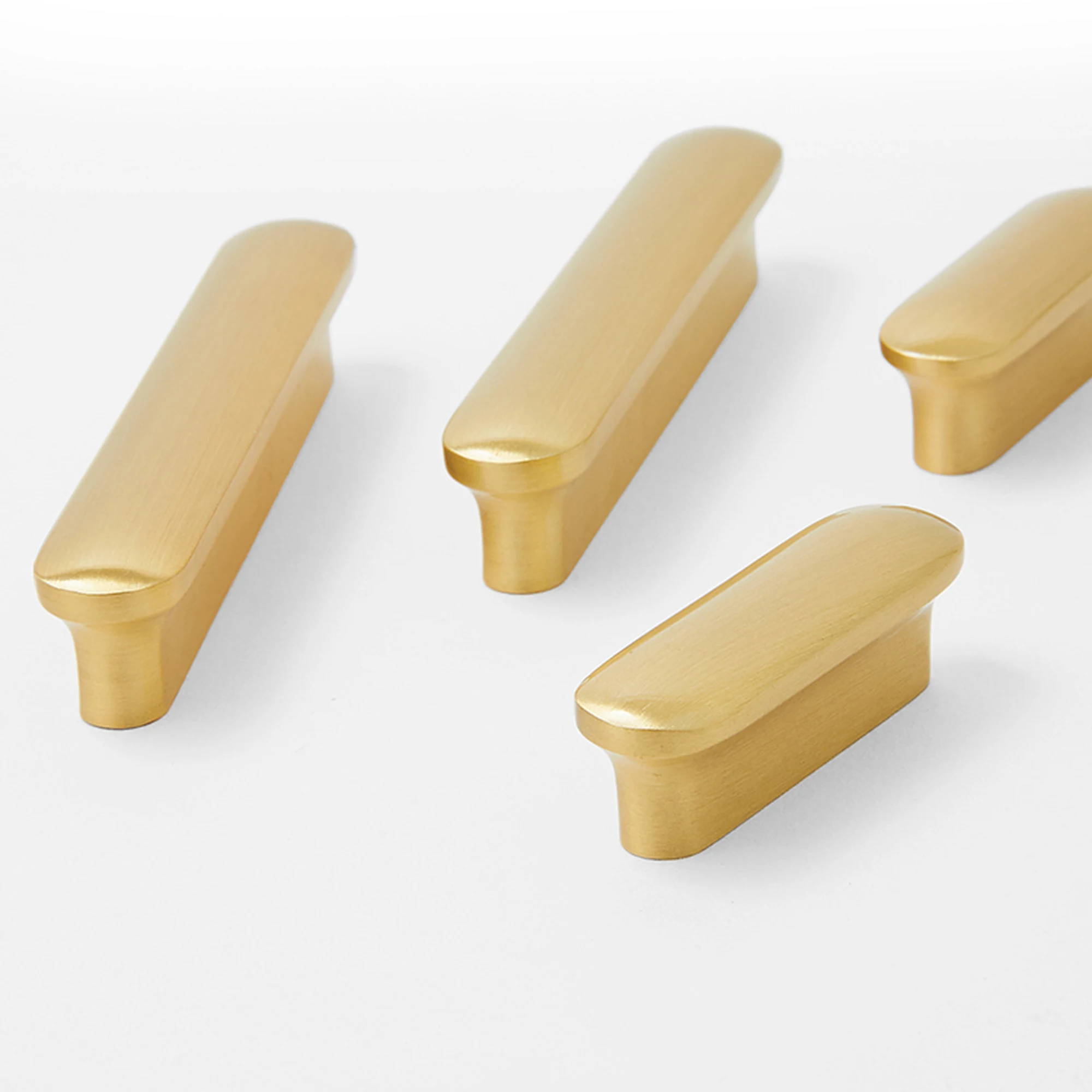 MFYS 32/64mm Hole centers Cabinet Drawer Handles Gold Solid Brass Door Knobs Modern Luxury Furniture Hardware Kitchen Accessory