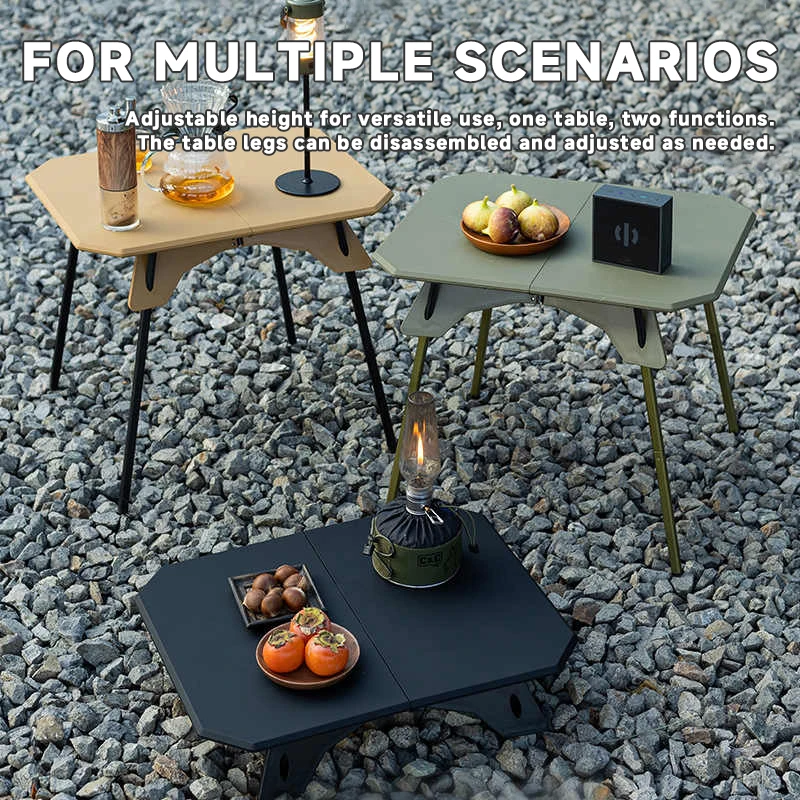 WESTTUNE Outdoor Camping Table Ultralight Dual Purpose Table Portable Adjustable Folding Table for Camping Picnic BBQ Fishing