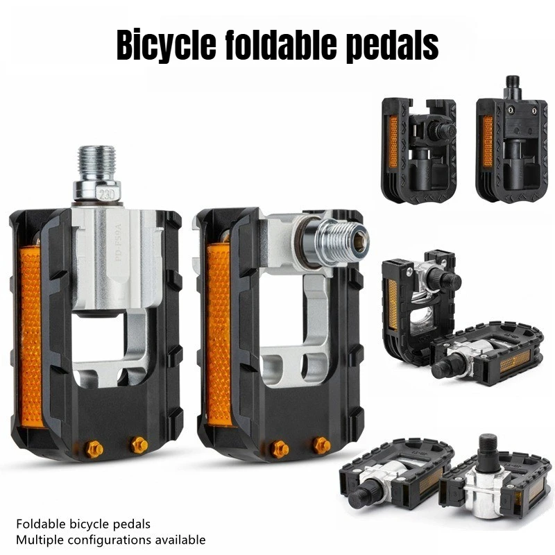 AliExpress NONE Bicycle Foldable Pedals Aluminum Alloy MTB Mountain Bike Pedal Anti-slip Reflective Cycling Self-lubricating Pedal
