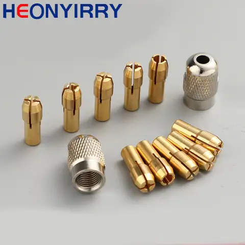 10/11PCS/lot Mini Drill Brass Collet Chuck for Dremel Rotary Tool 0.5-3.2mm Brass and Nut for Dremel Accessories Set