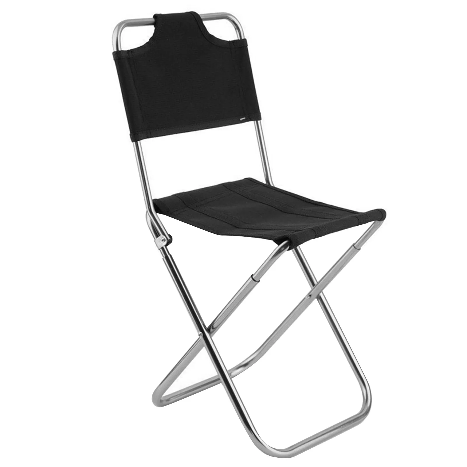 كرسي قابل للطي مع مسند الظهر 22.5X23.5X47.5Cm المحمولة التخييم البراز كرسي قابل للطي في الهواء الطلق للمنزل السفر الأسود