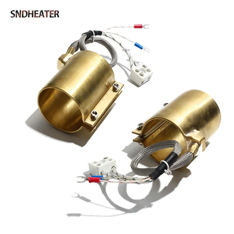 SNDHEATER Electric Enclosed Copper Heating Coil ID32 35 36MM H25-60MM Injection Nozzle Band Heater with K Thermocouple 180W 260W