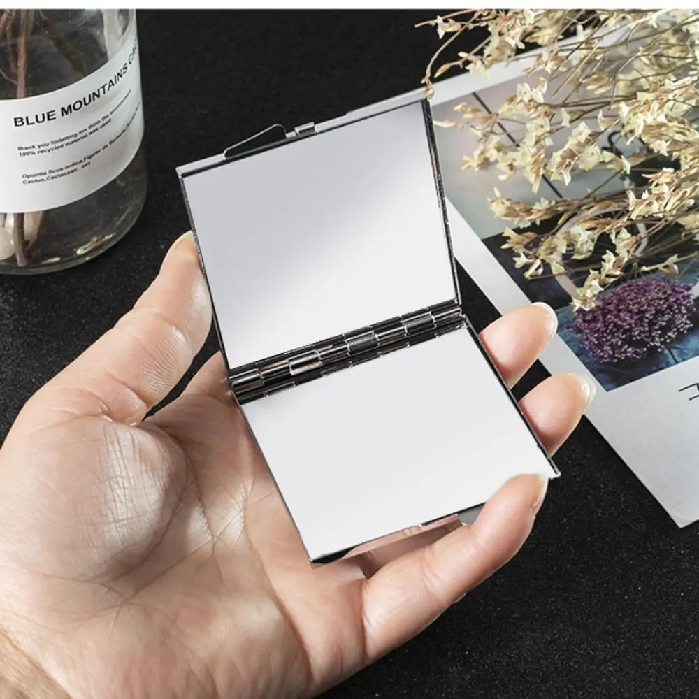 Kreative Metall Quadratischen Spiegel Strass Dekor Rose Exquisite Spiegel doppelseitige Kristall Tragbare Spiegel Kinder