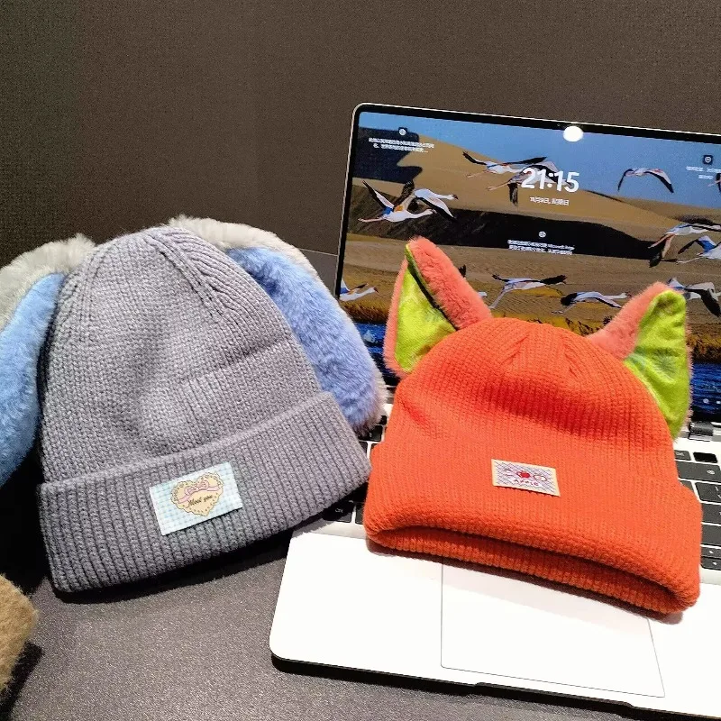 

Zootopia 2 Knitted Hat Judy Nick Cartoon Anime Autumn Winter Warm Cap Outdoor Skiing Play Snowball Sports Student Children Gift