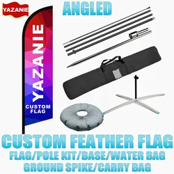 Custom Feather Flag with Pole Kit Cross Base Ground Spike Water Bag Carry Bag Advertising Beach Flag for Outdoor Business Events