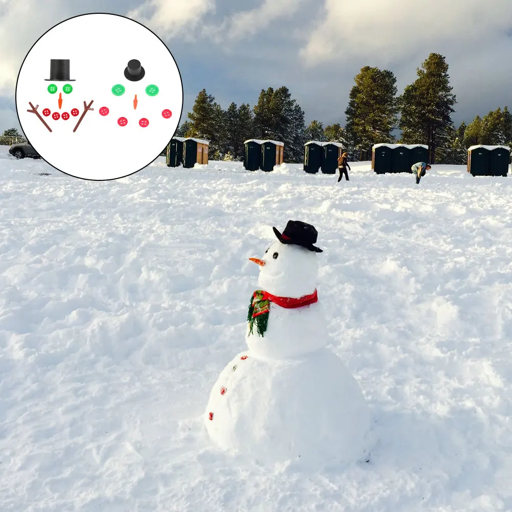 

2 Sets Snowman Accessories Diy Decor Craft for Beginners Ornament Decorations Miniature Figurines Xmas Ornaments Props Material