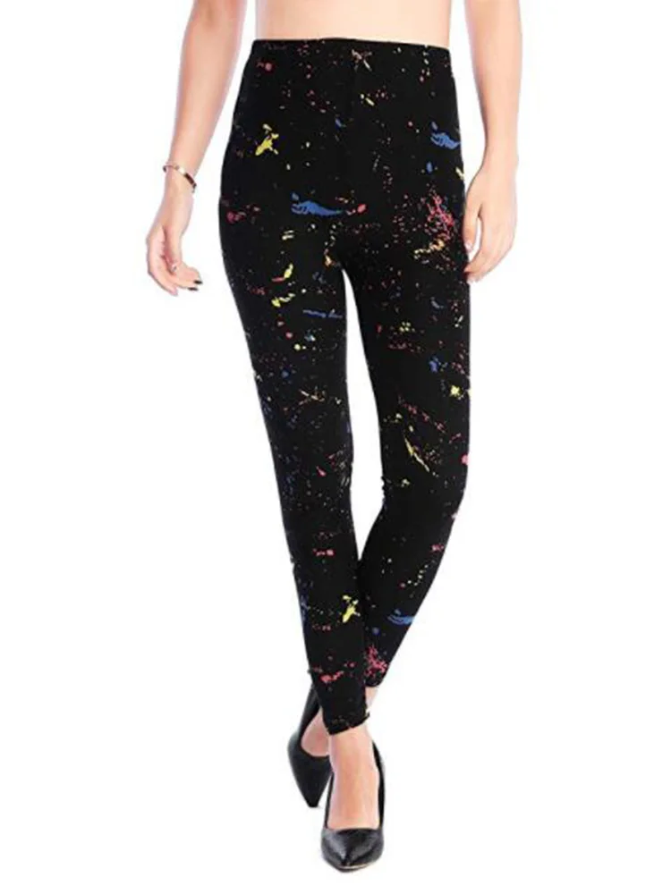 HAKCI-Leggings Sexy à Imprimé Floral pour Femme, Pantalon artificiel astique de Taille Haute, Idéal pour le Fitness et l\'Entraînement, Tendance,