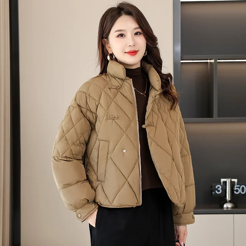 

Women Korean Cotton Parkas Winter Oversize Coat Thick Warm Loose Puffer Jacket Female Solid Fashion Zipper Outwear