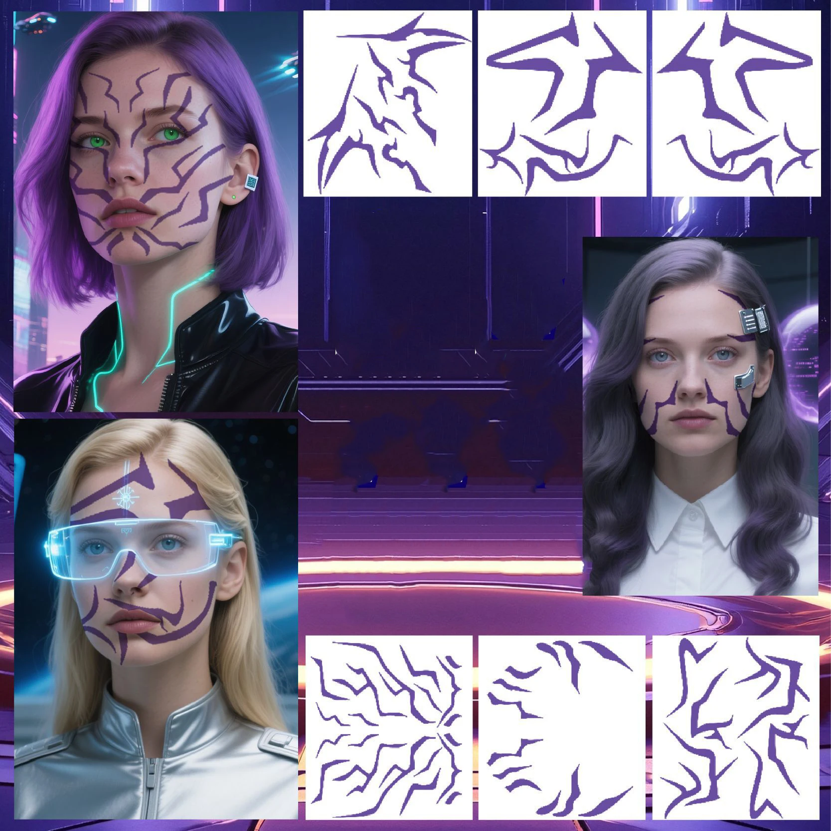 

6Pcs/Set K-Pop Demon Hunters Temporary Tattoos - Rumi & Jinu Set for Cosplay & Halloween | HUNTR/X Saja Boys Designs