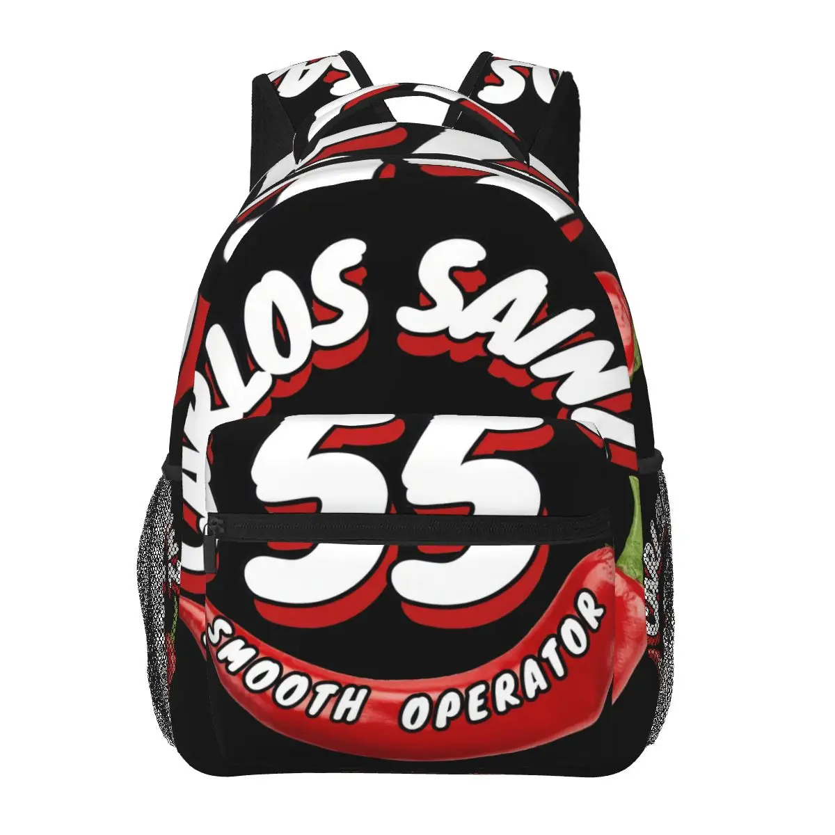 Carlos Sainz-mochila informal de tela vaquera para estudiantes, morral de viaje para ordenador, Unisex