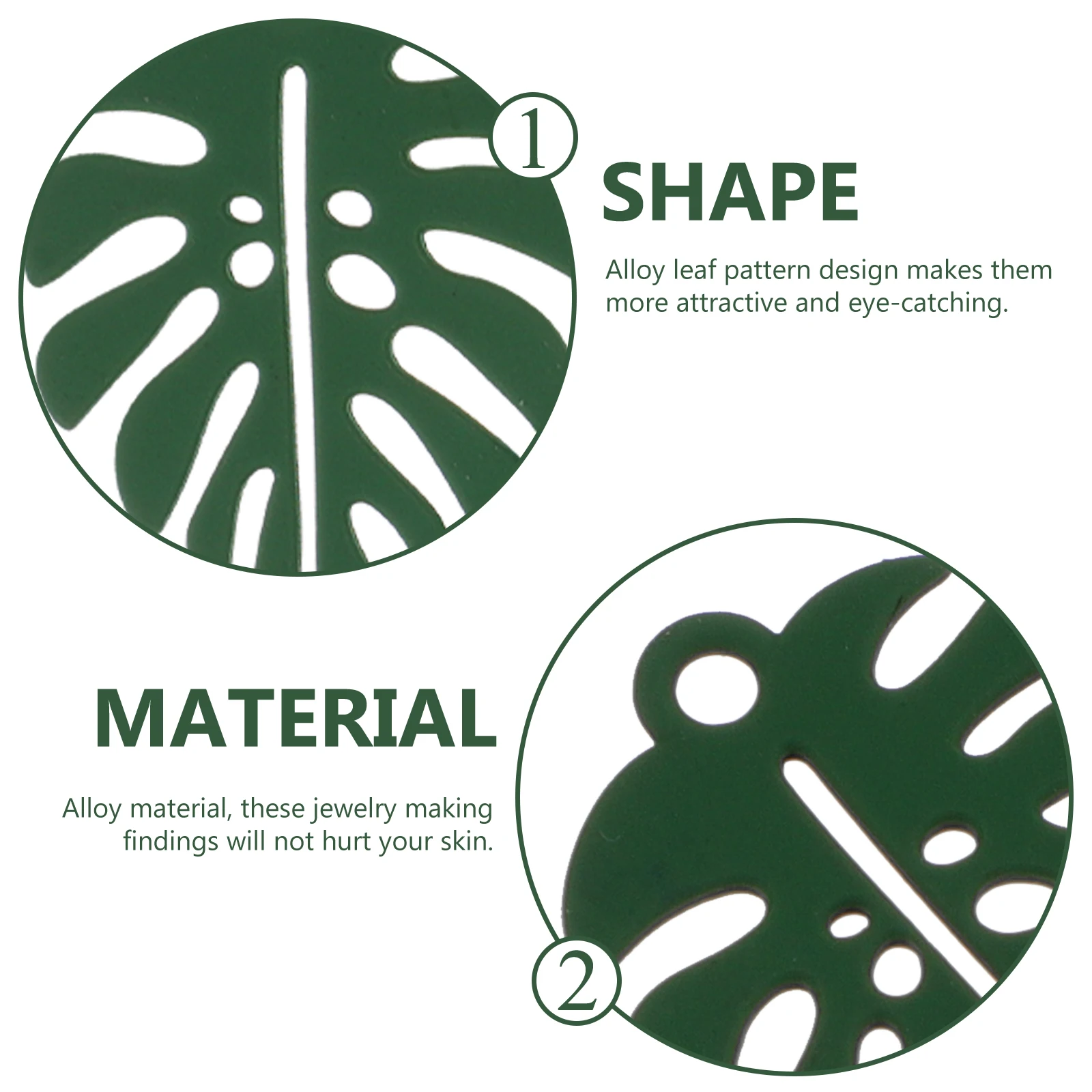 

50 Pcs Retro Alloy Earrings Necklace Accessories Attractive Charms Leaf Pendants Plant DIY Autumn Monstera for Jewelry Making