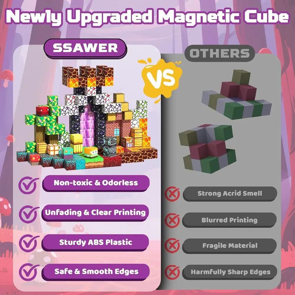 磁気ビルディングブロック - 子供向け150ピースセット、3歳から12歳向けの理想的なギフト