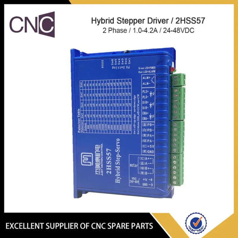 

JMC stepper driver 2HSS57 Input Voltage DC24-48V Match with 57 Series Hybrid Motor Current 1.0-4.2A CNC kit