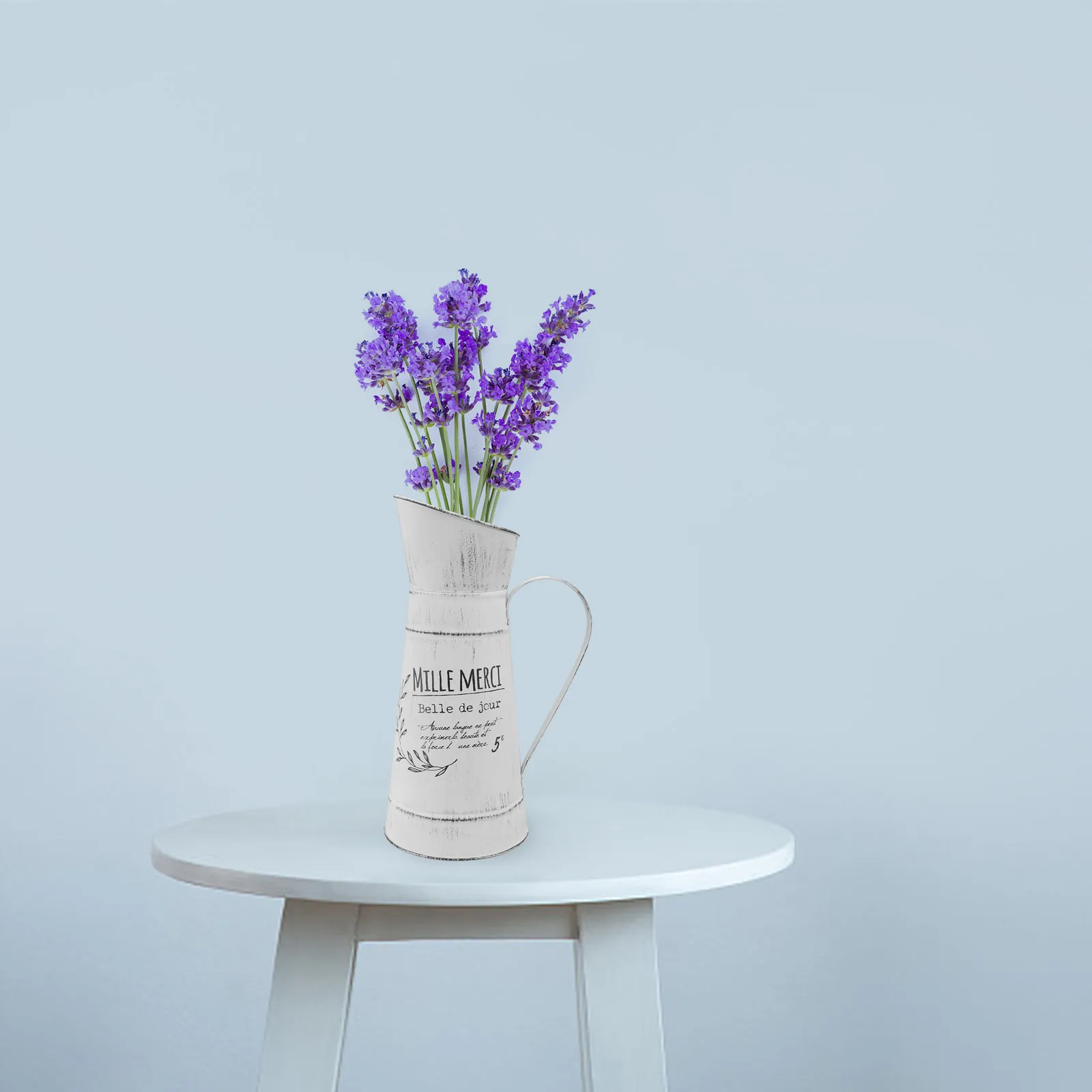 1Pcs Kettle Shaped Retro Vase Iron Dried Flower Container Vintage Style Home Garden Office Decor Stylish Creative Ornament