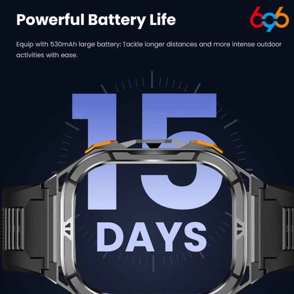 1.96 AMOLED شاشة X5 الساعات الذكية نظام تحديد المواقع الرياضة البوصلة S0S Smartwatch الرجال بلوتوث دعوة 3ATM مقاوم للماء مراقبة الصحة 530mAh