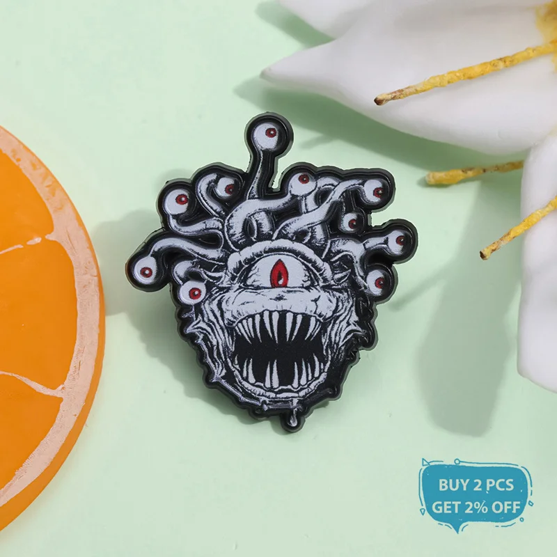 Monster Beholder Enamel Pin Adventure Game Inspiration Brooch Lapel Backpack Badge Fans Jewelry Gift