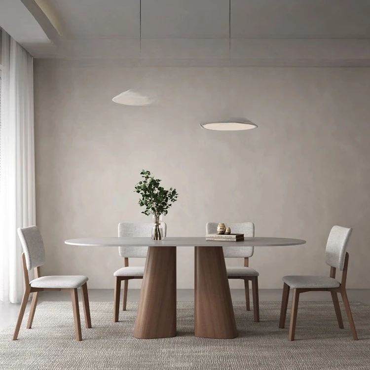 Nordic rock slab dining table and chair combination, modern simple household small apartment, retro style rectangular