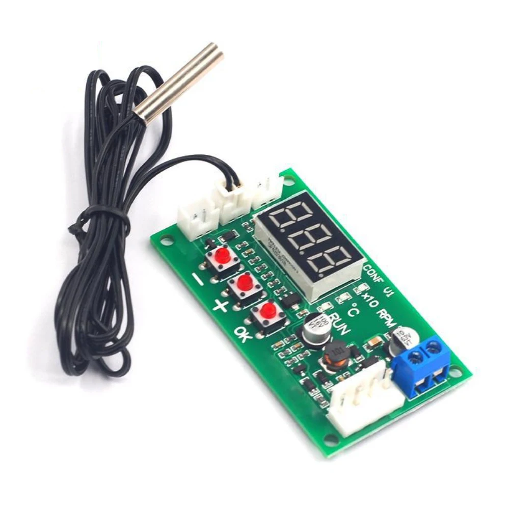 لوحدة التحكم في سرعة مروحة المحرك PWM DC1248V مع مسبار للمراوح الصناعية توفر وظائف دقيقة للتحكم في درجة الحرارة والسرعة