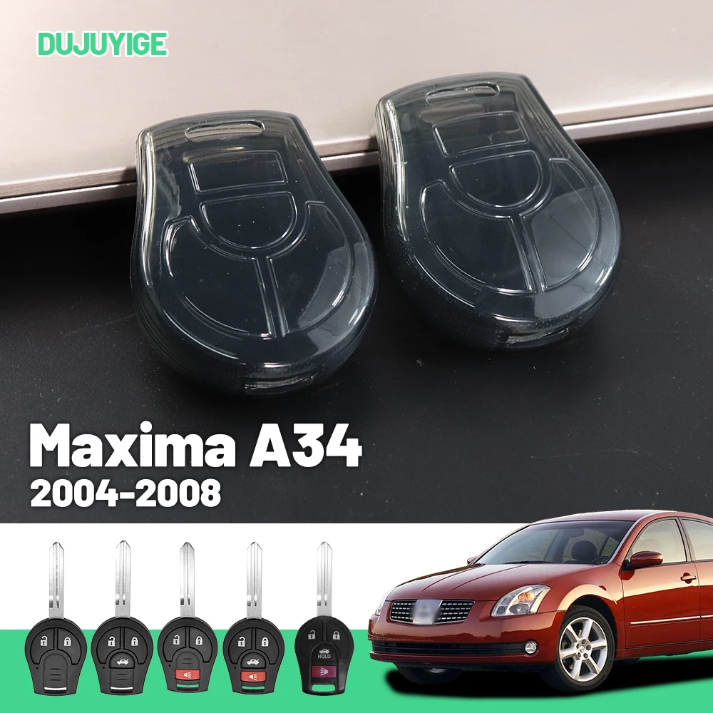 

Прозрачный чехол для ключей из ТПУ для Nissan Maxima A34 2004-2008, защитный чехол для брелока, автомобильные аксессуары 2005 2006 2007