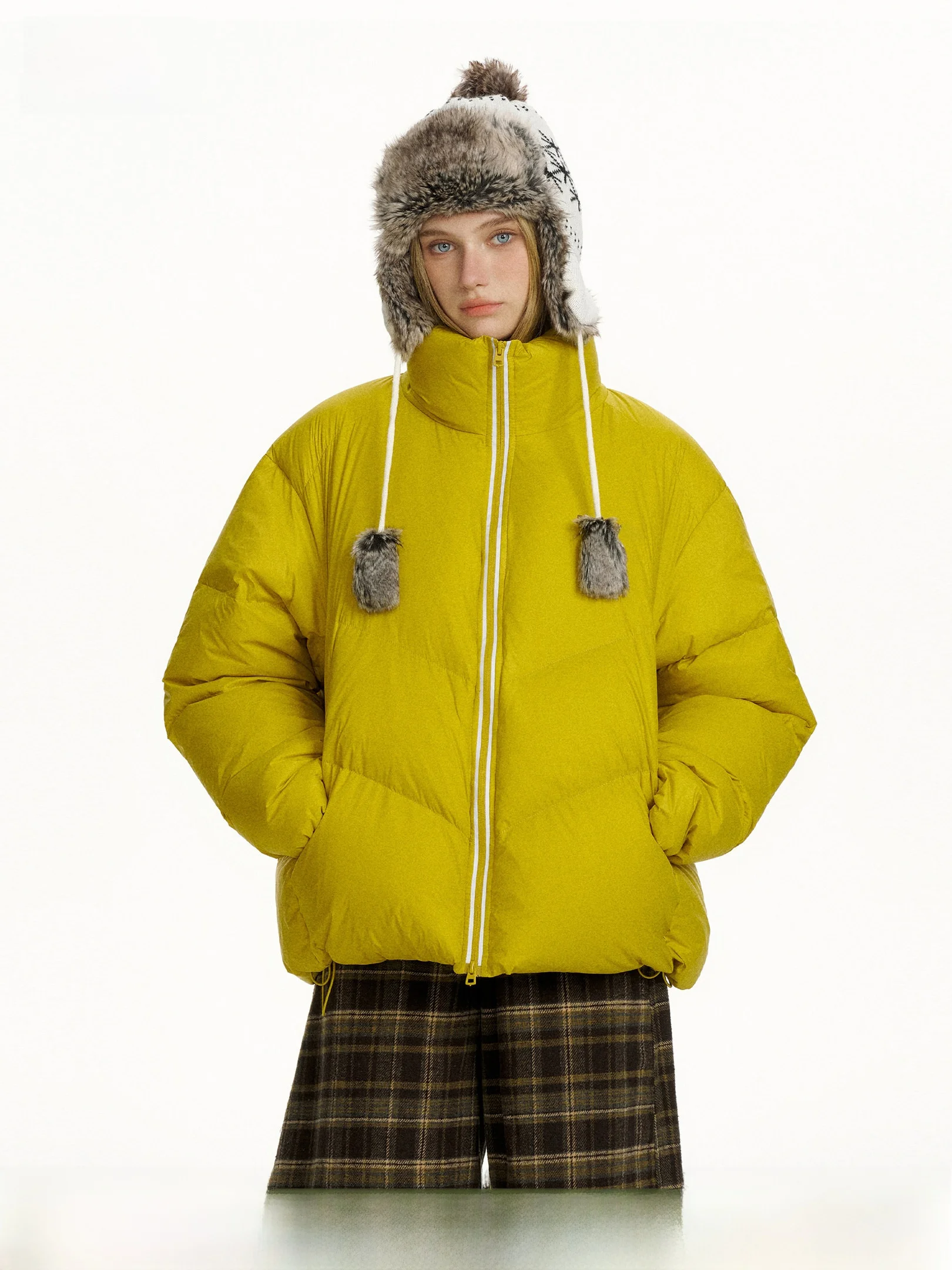 

Зимняя теплая модная куртка-пуховик Beetle Town с воротником-стойкой для женщин и пар, 90% белый пух