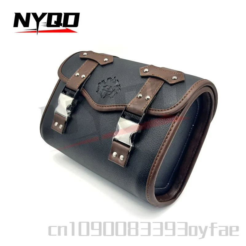 Retro Waterproof Leather Hanging Bag Fashion Motorcycles Scooter Tail Bag Bike Rear Seat Bag Motorcycle Saddle Backpack