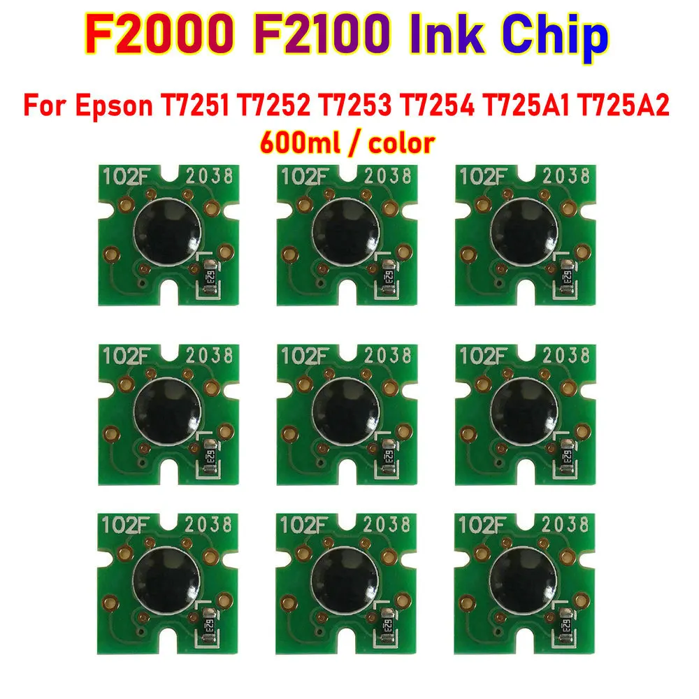 para epson chips de tinta cartucho manutencao tanque chip epson f2100 t725a surecolor f2000 sc f 2000 f 2100 ic branco 01