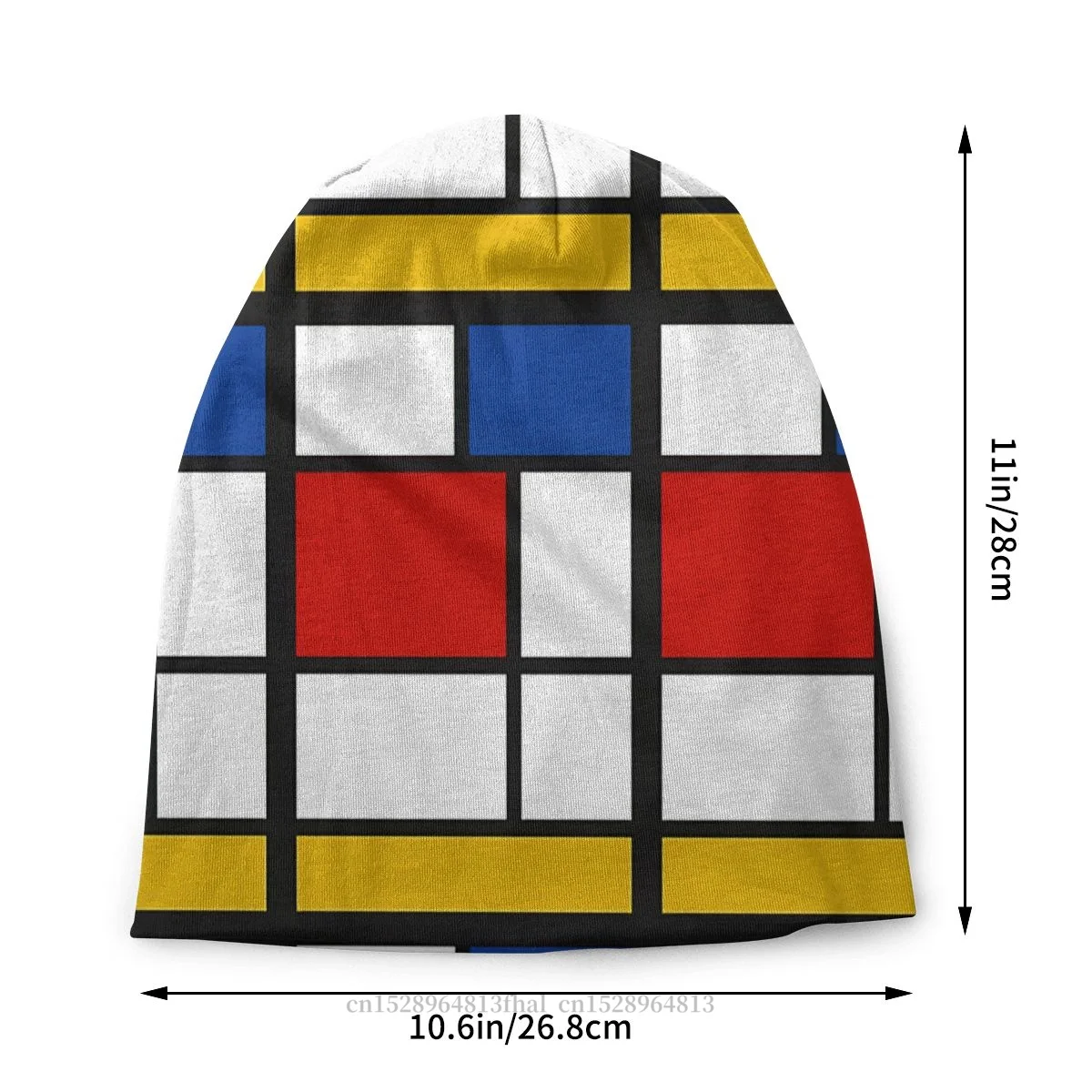 Geometric Skullies Beanies Caps De Stijl Mondrian Inspired Thin Hat Autumn Spring Bonnet Hats Men Women's Hip Hop Ski Cap