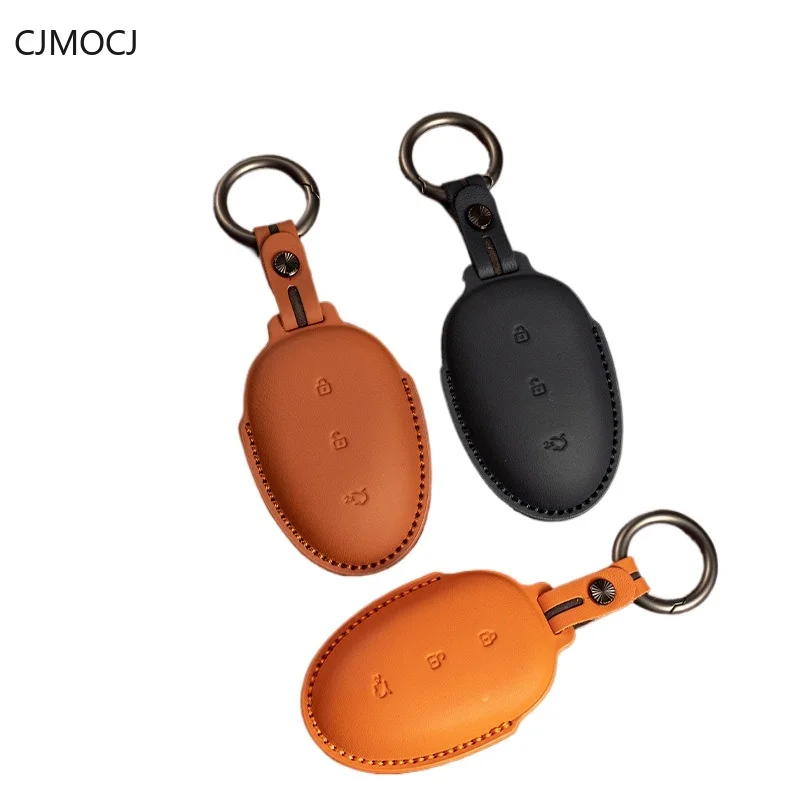 For 2024 Changan Qiyuan A07 A05 Q05 Key Case Cover, Genuine Top-Grain Leather Protective Car Key Fob Shell, Qiyuan Accessories