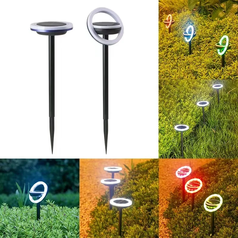 Rotatable Ground Plug Solar Outdoor Lawn Light, Two Colors, Both Garden and Yard Can Be Used