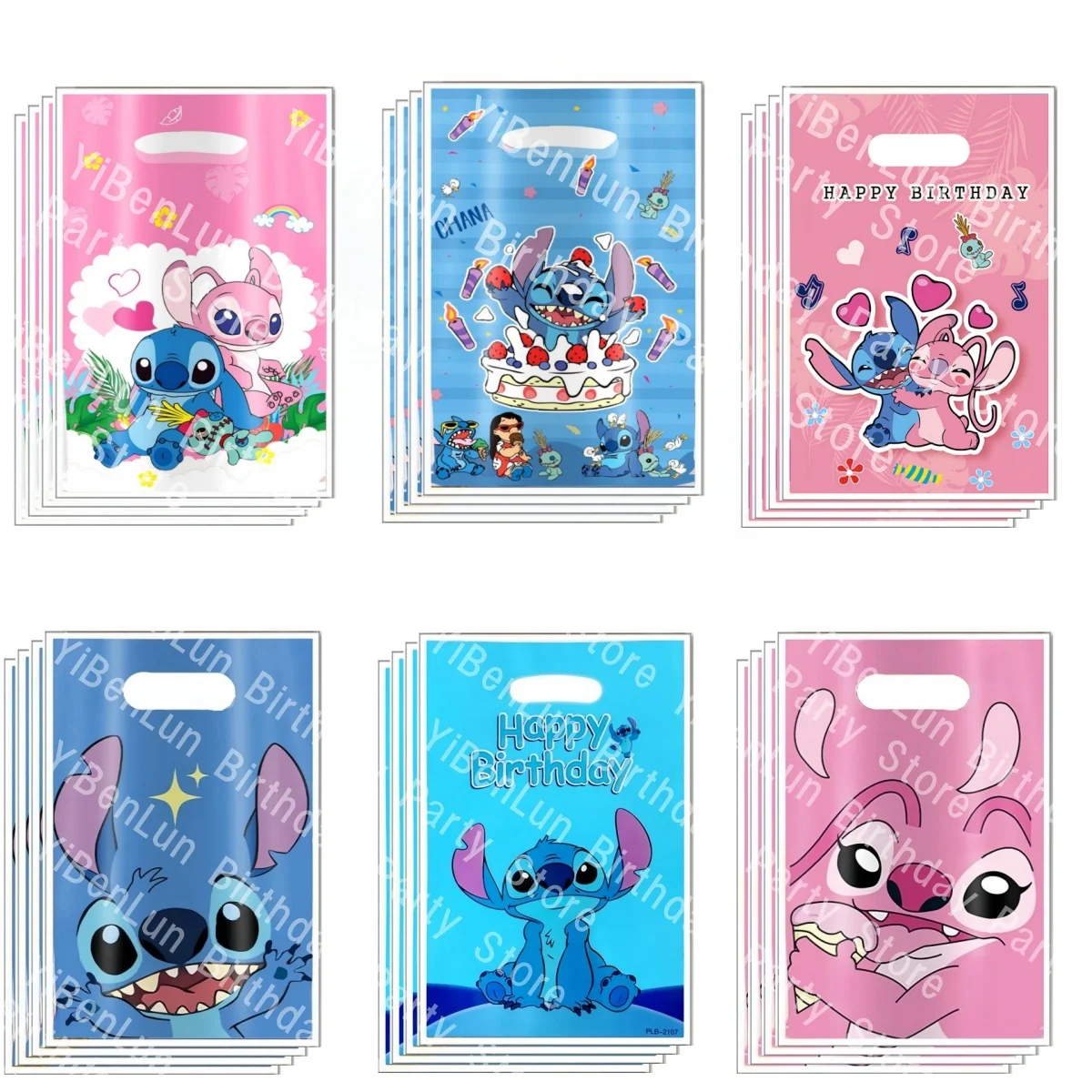 New Disney Lilo & Stitch Gift Bags Birthday Decor Angel Goodie Bag Stitch Cookie Bag Baby Shower Kids Girls Gifts Party Supplies